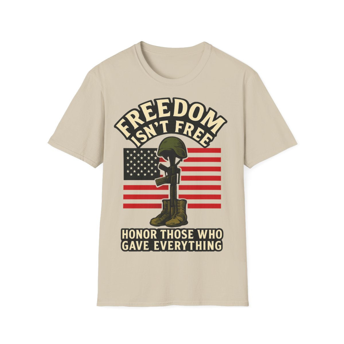 Freedom Isn't Free Shirt Veterans Day Memorial Tribute Tshirt Military Sacrifice Patriotic Remembrance Gift Battlefield Cross Tee