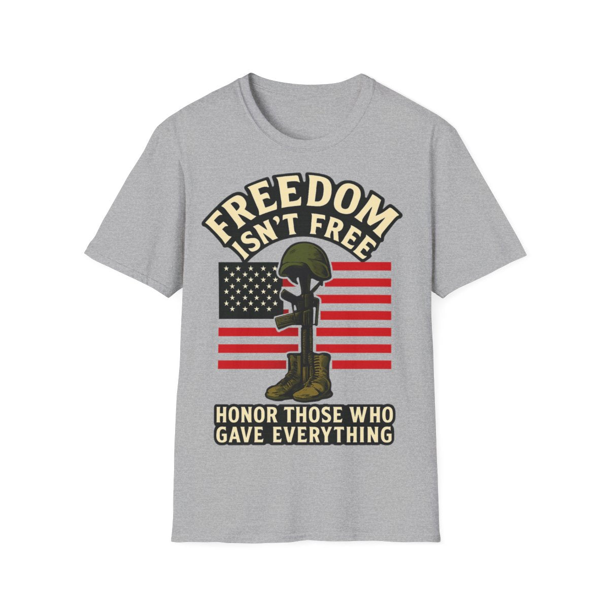 Freedom Isn't Free Shirt Veterans Day Memorial Tribute Tshirt Military Sacrifice Patriotic Remembrance Gift Battlefield Cross Tee
