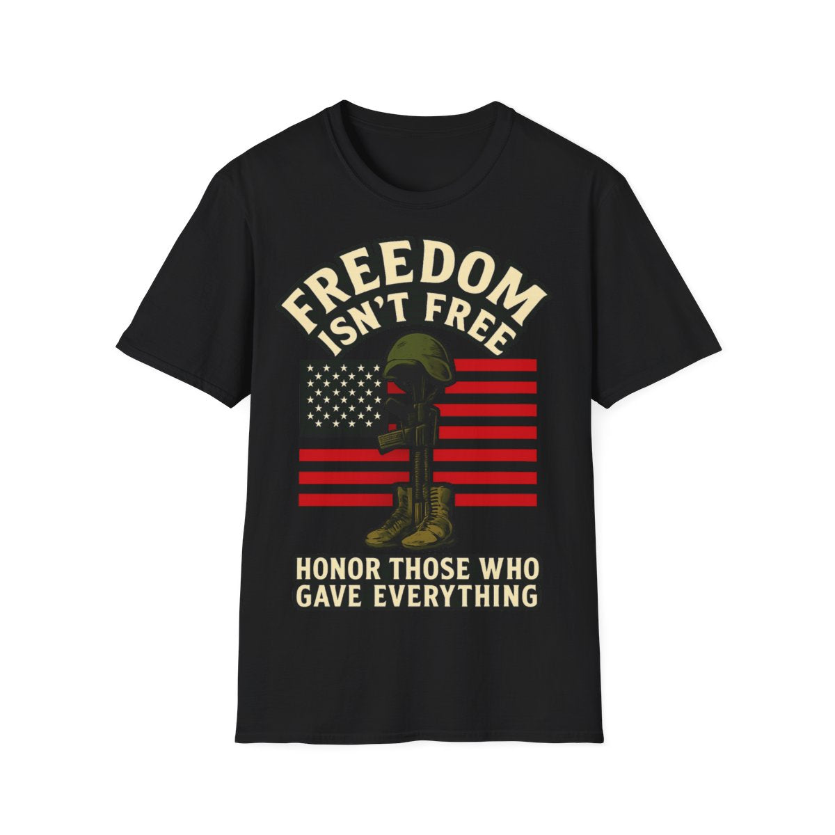 Freedom Isn't Free Shirt Veterans Day Memorial Tribute Tshirt Military Sacrifice Patriotic Remembrance Gift Battlefield Cross Tee
