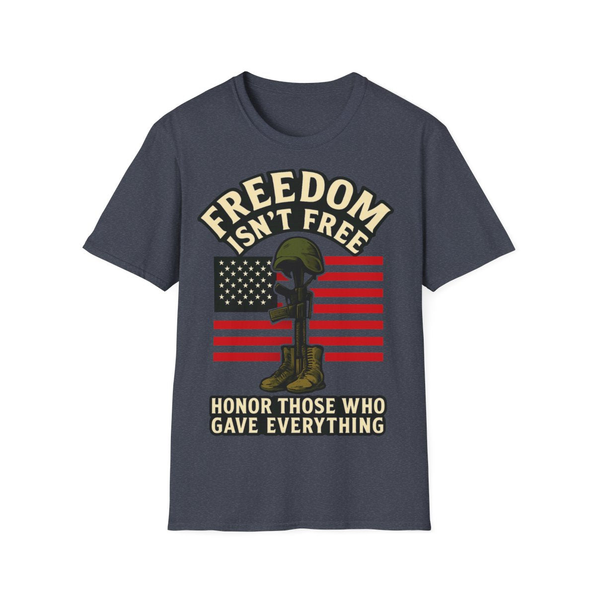 Freedom Isn't Free Shirt Veterans Day Memorial Tribute Tshirt Military Sacrifice Patriotic Remembrance Gift Battlefield Cross Tee