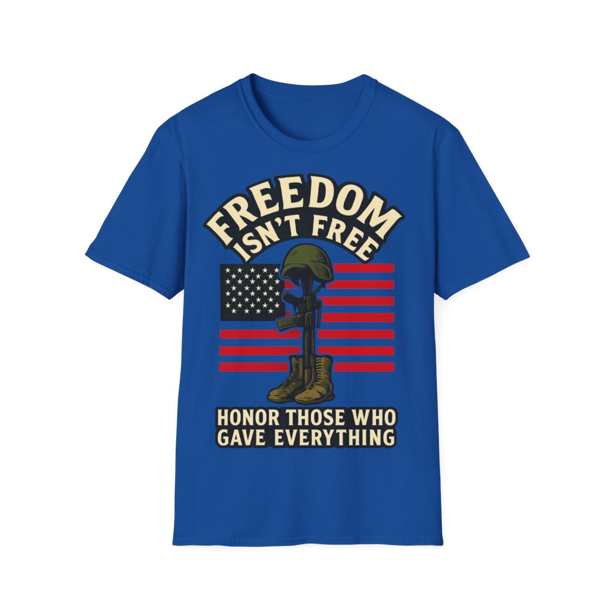 Freedom Isn't Free Shirt Veterans Day Memorial Tribute Tshirt Military Sacrifice Patriotic Remembrance Gift Battlefield Cross Tee