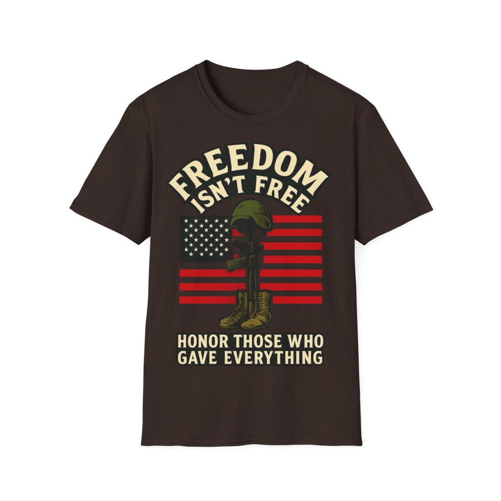 Freedom Isn't Free Shirt Veterans Day Memorial Tribute Tshirt Military Sacrifice Patriotic Remembrance Gift Battlefield Cross Tee