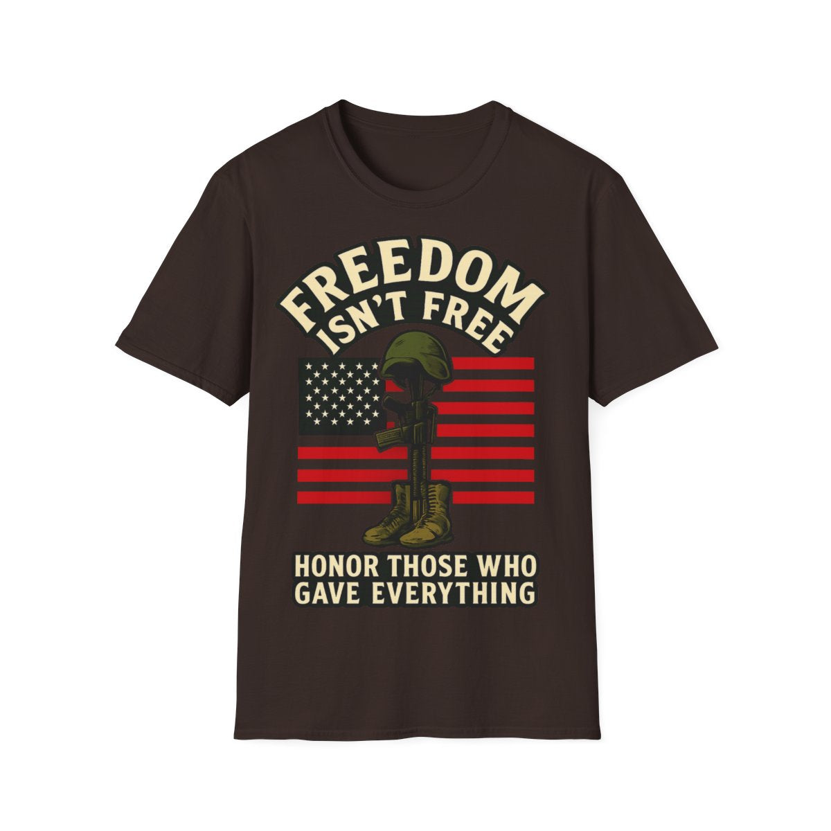 Freedom Isn't Free Shirt Veterans Day Memorial Tribute Tshirt Military Sacrifice Patriotic Remembrance Gift Battlefield Cross Tee