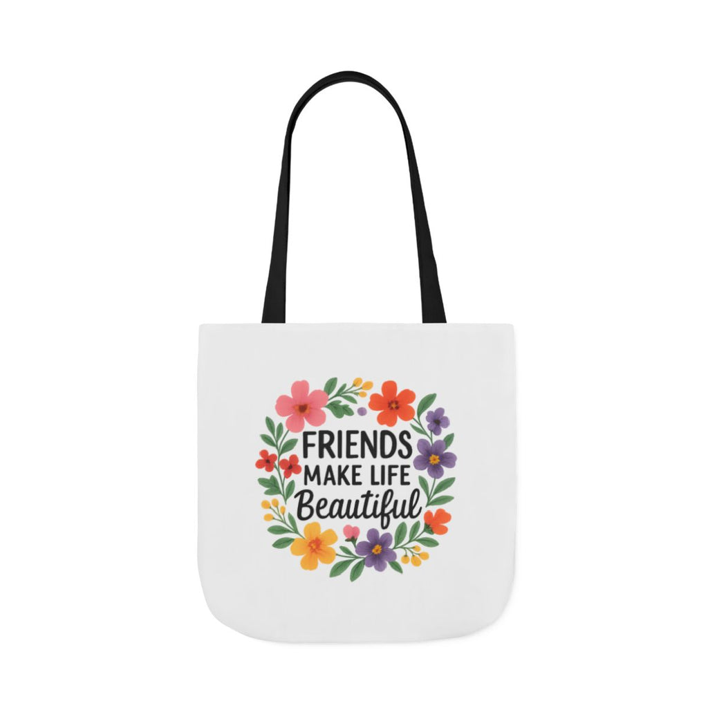Friends Make Life Beautiful Tote Bag Gift for Best Friend Appreciation Watercolor Floral Thank You Friendship Quote Canvas Bag