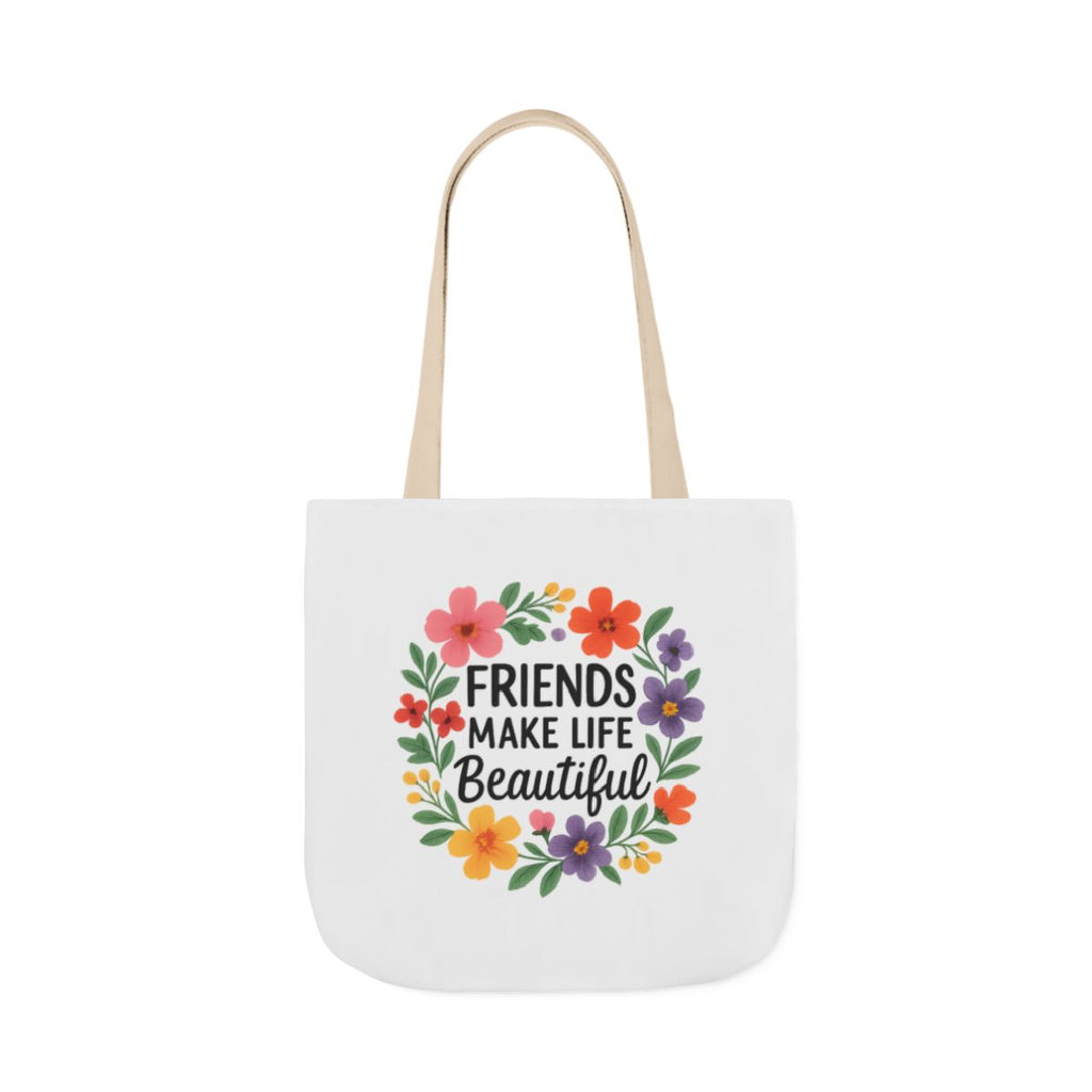 Friends Make Life Beautiful Tote Bag Gift for Best Friend Appreciation Watercolor Floral Thank You Friendship Quote Canvas Bag
