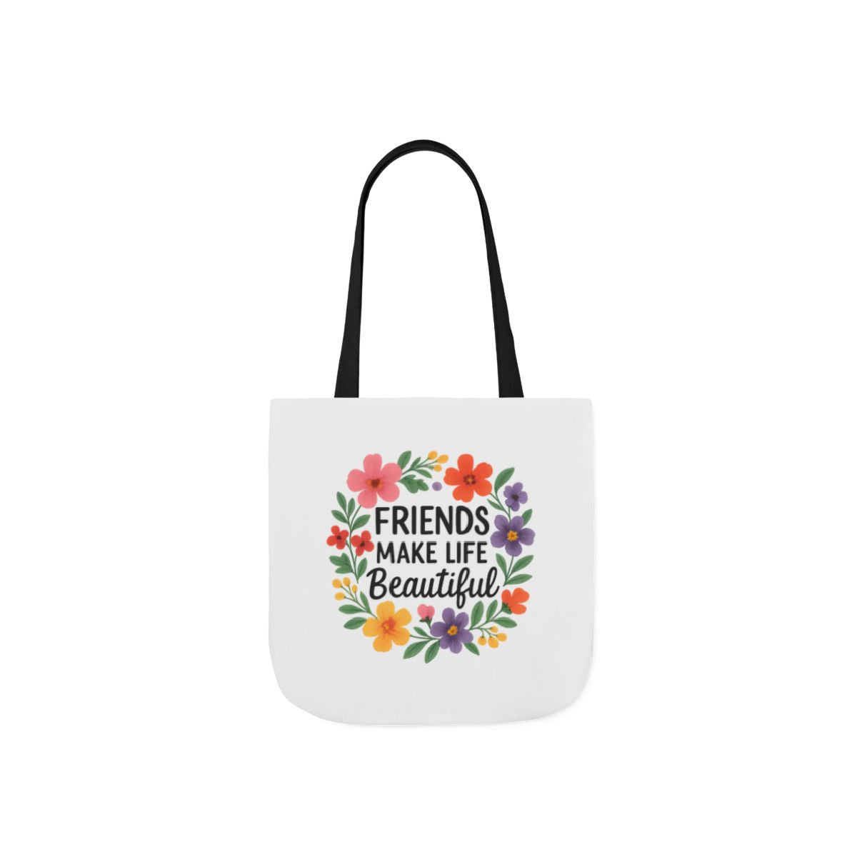 Friends Make Life Beautiful Tote Bag Gift for Best Friend Appreciation Watercolor Floral Thank You Friendship Quote Canvas Bag