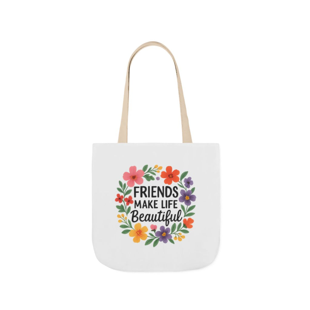 Friends Make Life Beautiful Tote Bag Gift for Best Friend Appreciation Watercolor Floral Thank You Friendship Quote Canvas Bag