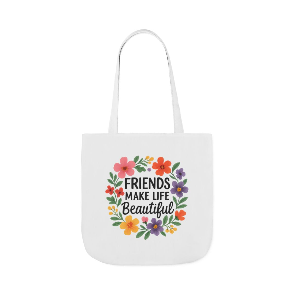 Friends Make Life Beautiful Tote Bag Gift for Best Friend Appreciation Watercolor Floral Thank You Friendship Quote Canvas Bag