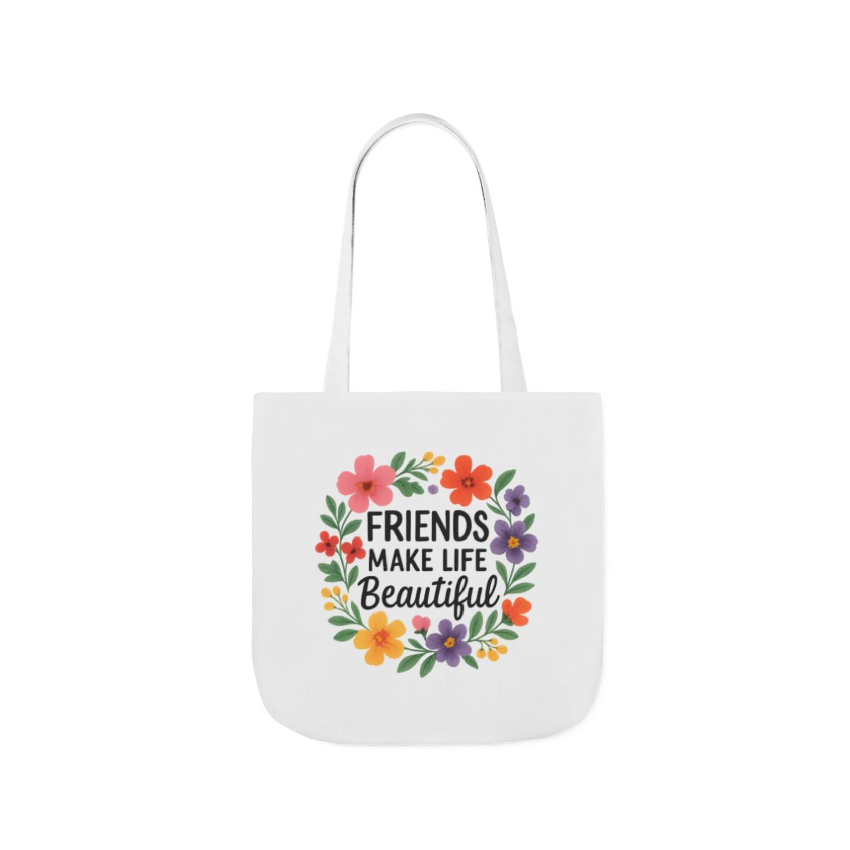 Friends Make Life Beautiful Tote Bag Gift for Best Friend Appreciation Watercolor Floral Thank You Friendship Quote Canvas Bag