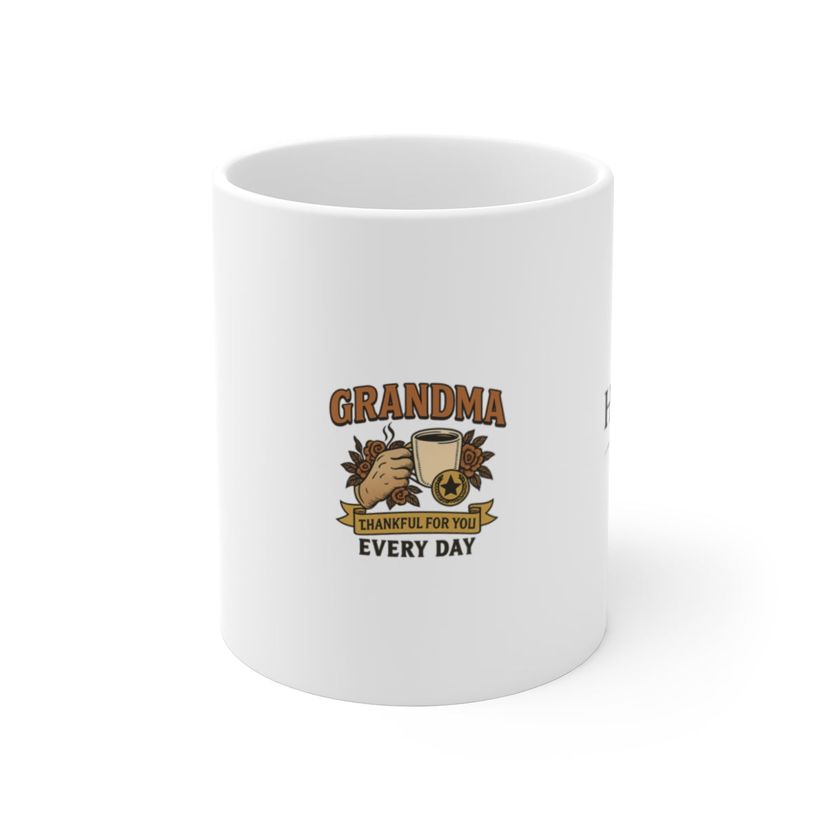 Grandma Mug Thankful For You Every Day Gift, Vintage Floral Grandmother Coffee Mug, Grandparents Day Gift For Grandma From Grandkids
