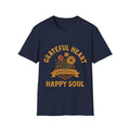 Grateful Heart Happy Soul Shirt, Vintage Gratitude Tshirt, Positive Affirmation Tee, Mindfulness Gift, Retro Wildflower Graphic