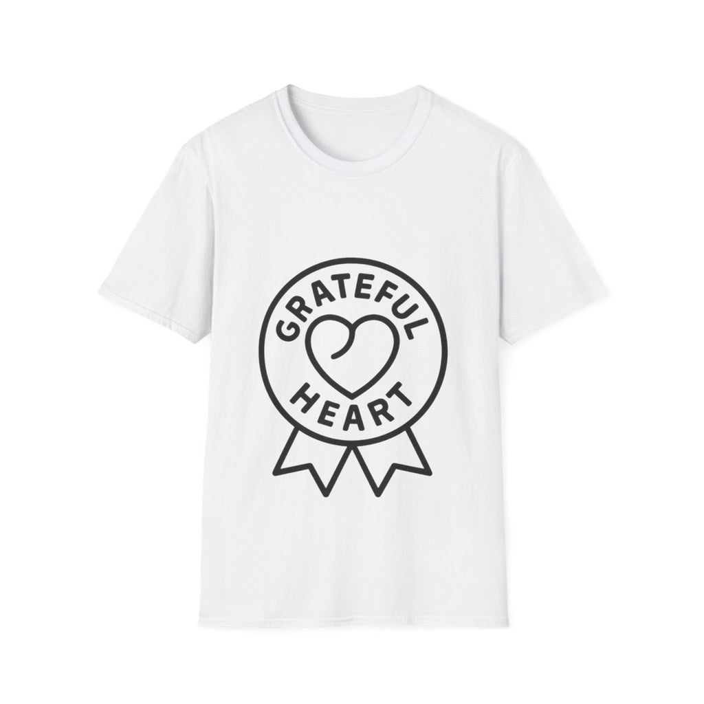 Grateful Heart T-Shirt, Minimalist Line Art Gratitude Shirt, Wellness Tee, Mindfulness Gift, Positive Affirmation Clothing