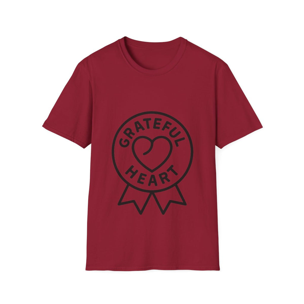 Grateful Heart T-Shirt, Minimalist Line Art Gratitude Shirt, Wellness Tee, Mindfulness Gift, Positive Affirmation Clothing