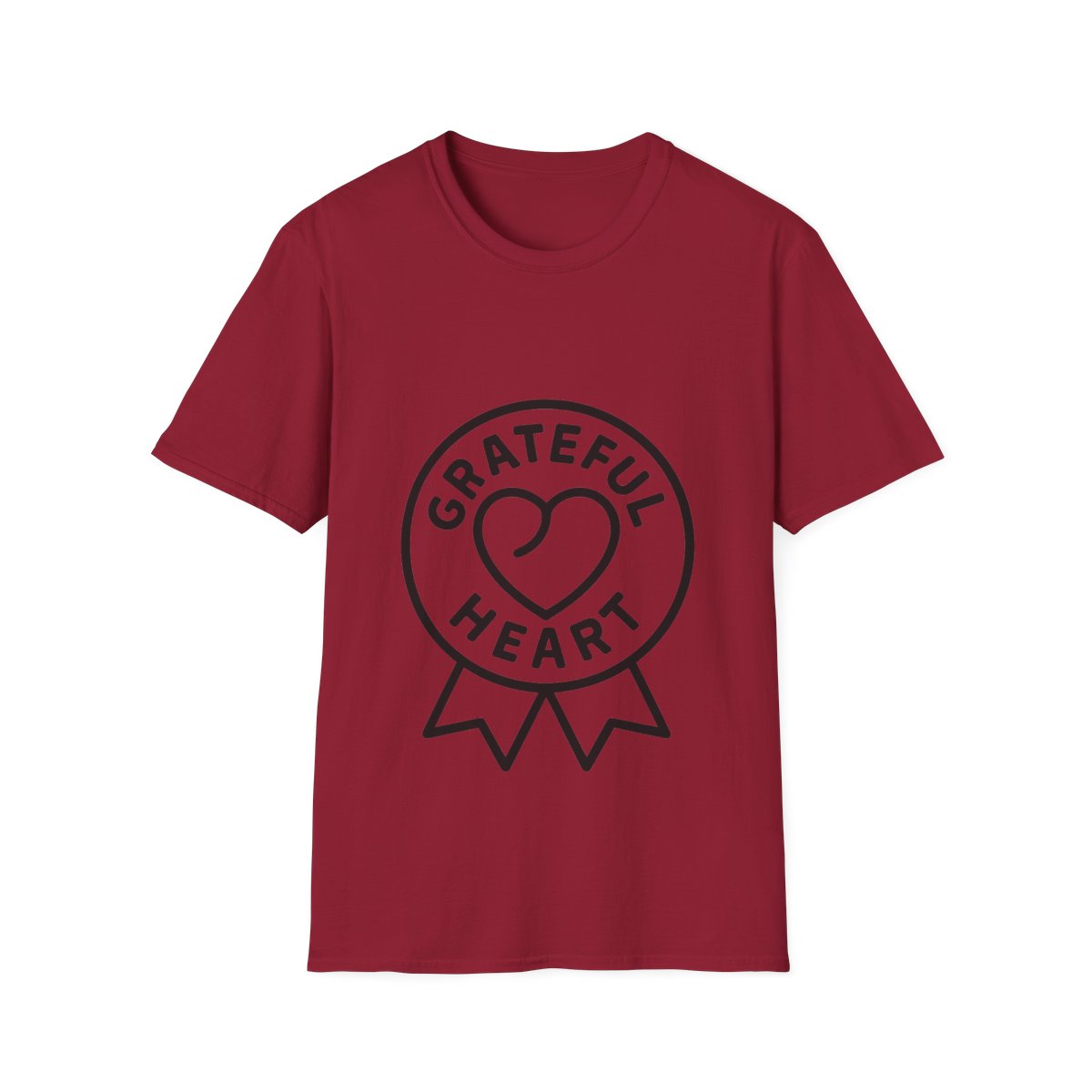 Grateful Heart T-Shirt, Minimalist Line Art Gratitude Shirt, Wellness Tee, Mindfulness Gift, Positive Affirmation Clothing