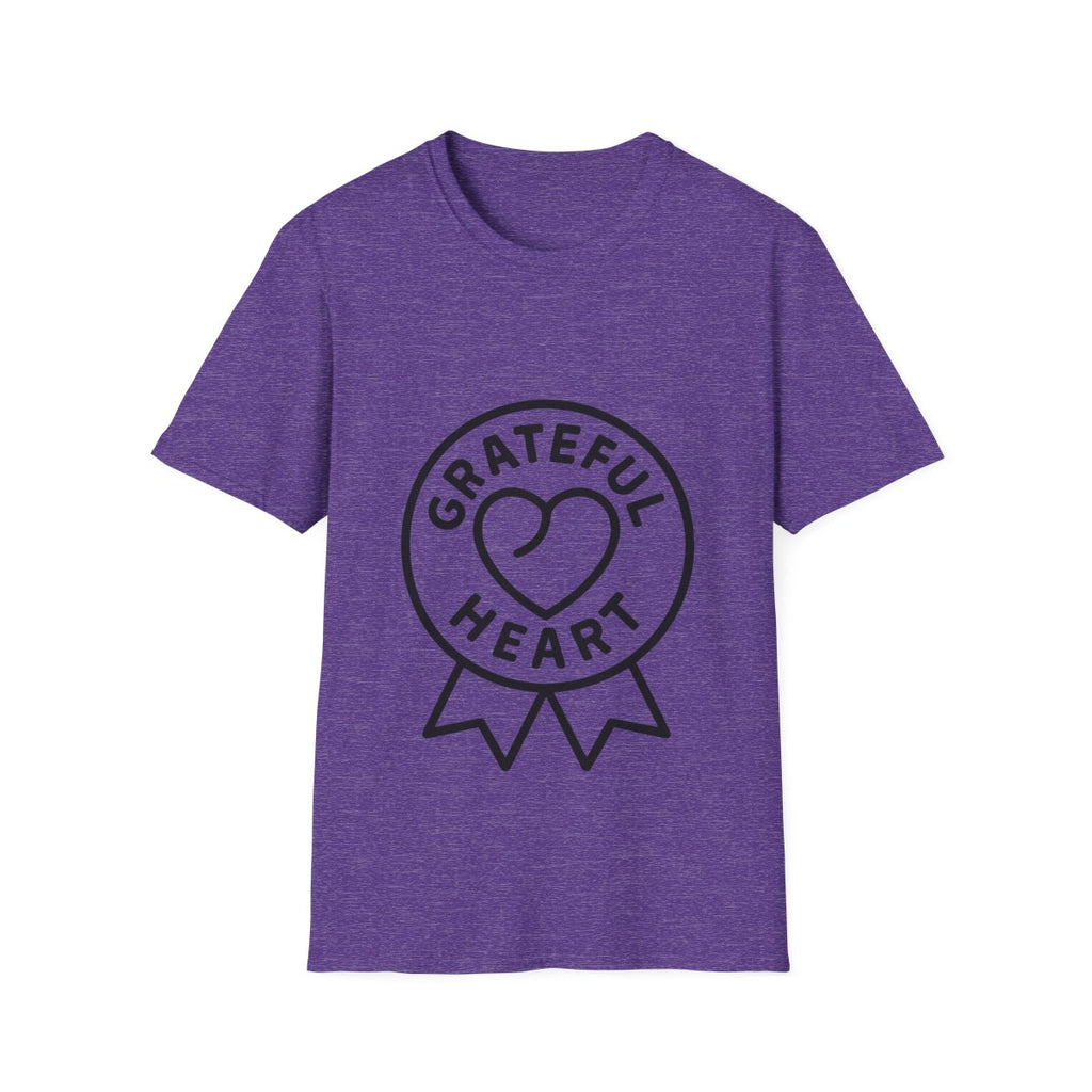 Grateful Heart T-Shirt, Minimalist Line Art Gratitude Shirt, Wellness Tee, Mindfulness Gift, Positive Affirmation Clothing