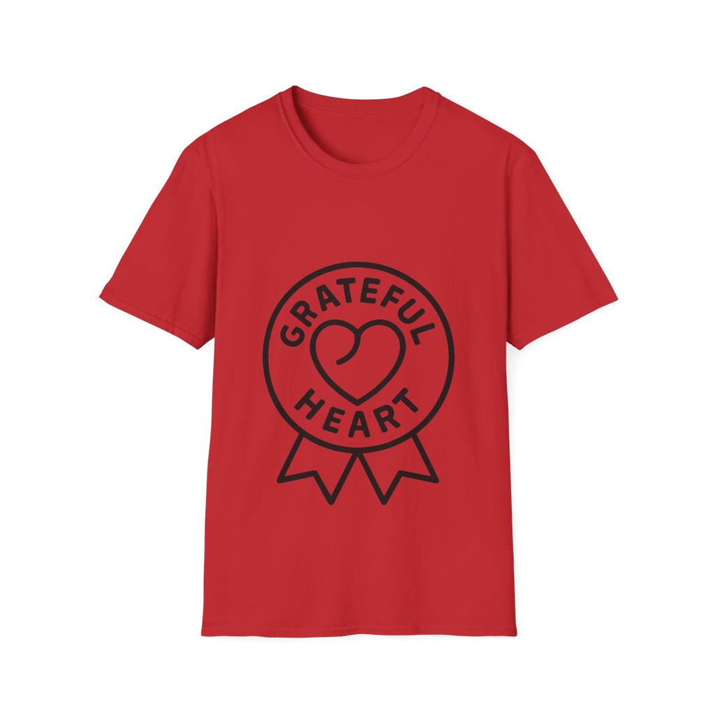 Grateful Heart T-Shirt, Minimalist Line Art Gratitude Shirt, Wellness Tee, Mindfulness Gift, Positive Affirmation Clothing