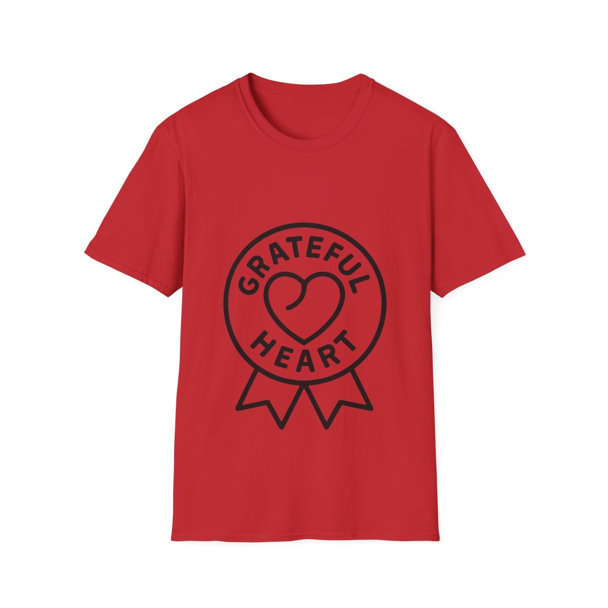 Grateful Heart T-Shirt, Minimalist Line Art Gratitude Shirt, Wellness Tee, Mindfulness Gift, Positive Affirmation Clothing