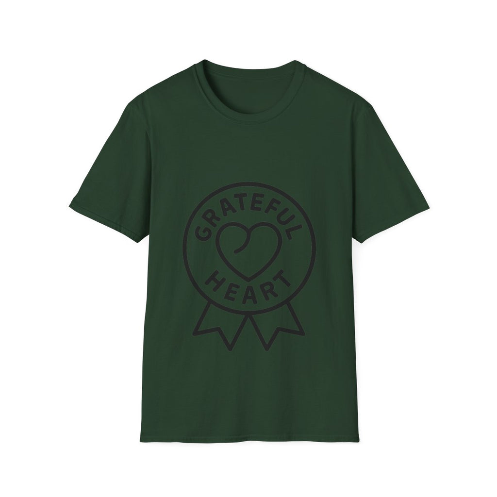 Grateful Heart T-Shirt, Minimalist Line Art Gratitude Shirt, Wellness Tee, Mindfulness Gift, Positive Affirmation Clothing