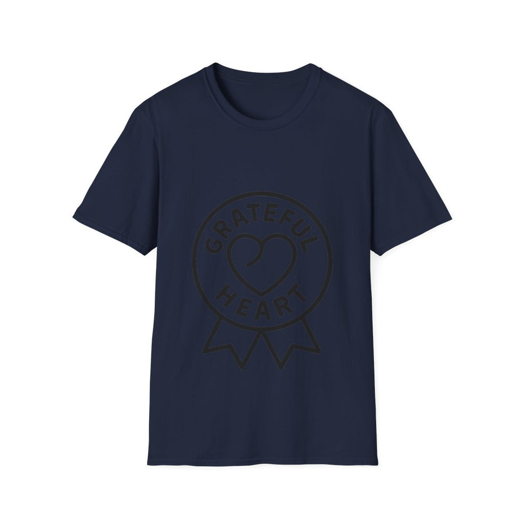 Grateful Heart T-Shirt, Minimalist Line Art Gratitude Shirt, Wellness Tee, Mindfulness Gift, Positive Affirmation Clothing