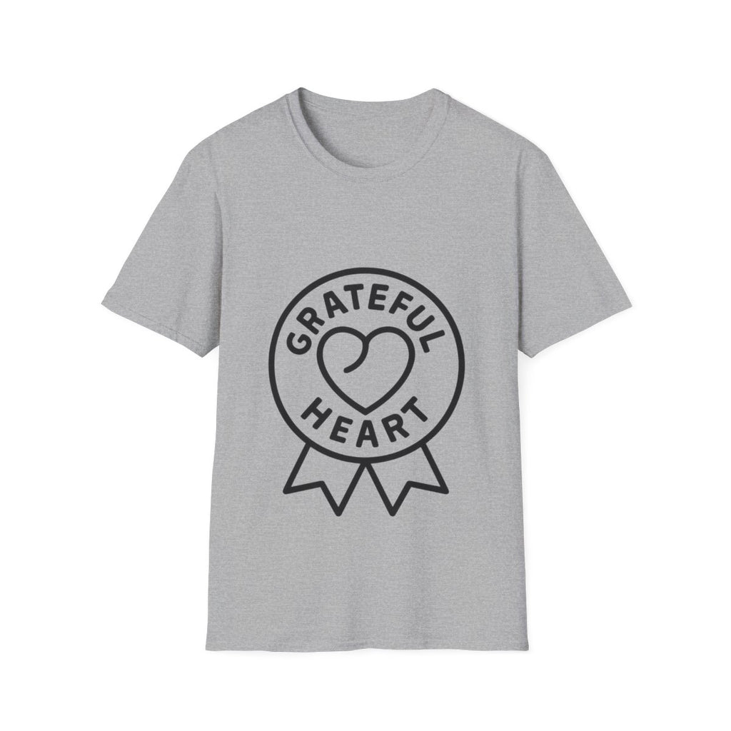 Grateful Heart T-Shirt, Minimalist Line Art Gratitude Shirt, Wellness Tee, Mindfulness Gift, Positive Affirmation Clothing