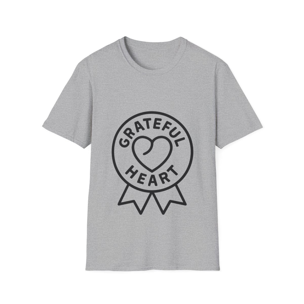 Grateful Heart T-Shirt, Minimalist Line Art Gratitude Shirt, Wellness Tee, Mindfulness Gift, Positive Affirmation Clothing