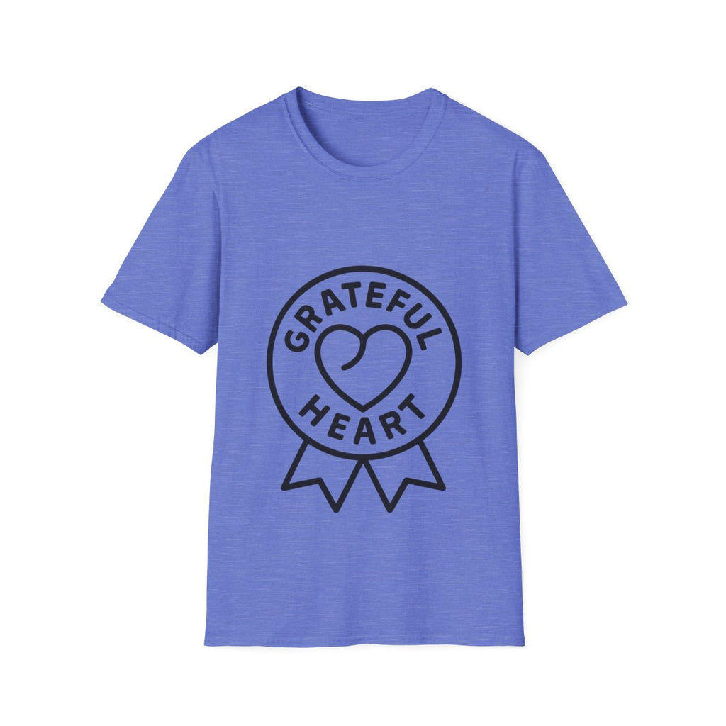 Grateful Heart T-Shirt, Minimalist Line Art Gratitude Shirt, Wellness Tee, Mindfulness Gift, Positive Affirmation Clothing