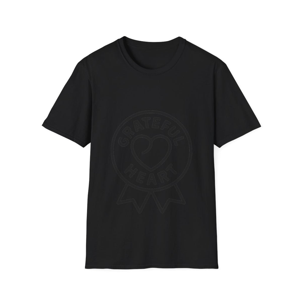 Grateful Heart T-Shirt, Minimalist Line Art Gratitude Shirt, Wellness Tee, Mindfulness Gift, Positive Affirmation Clothing