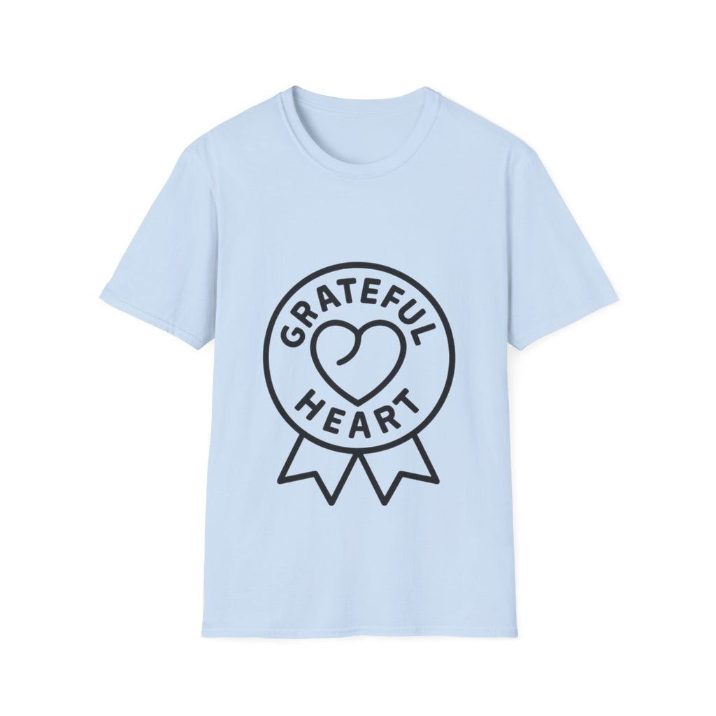 Grateful Heart T-Shirt, Minimalist Line Art Gratitude Shirt, Wellness Tee, Mindfulness Gift, Positive Affirmation Clothing