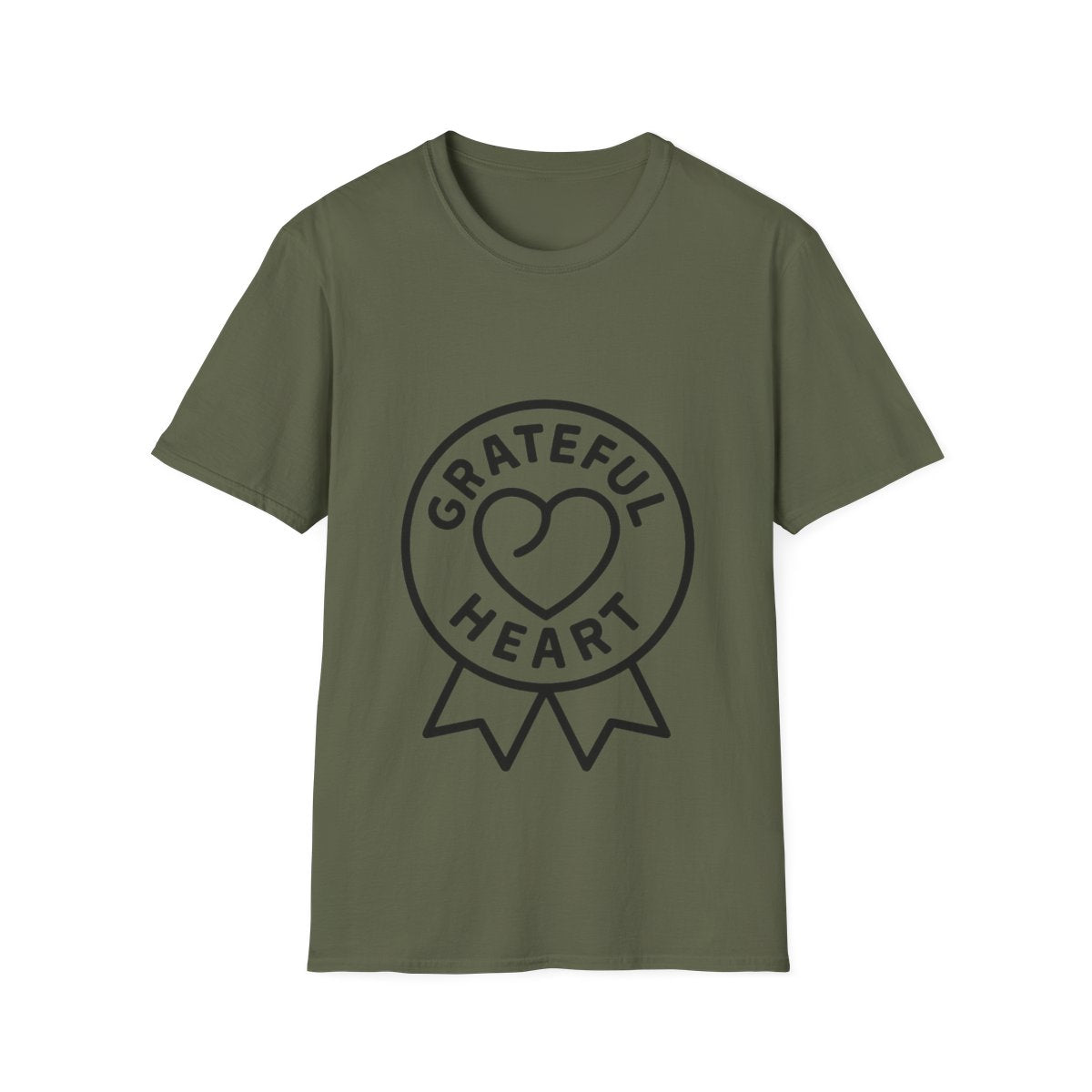 Grateful Heart T-Shirt, Minimalist Line Art Gratitude Shirt, Wellness Tee, Mindfulness Gift, Positive Affirmation Clothing