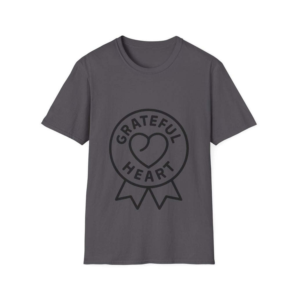 Grateful Heart T-Shirt, Minimalist Line Art Gratitude Shirt, Wellness Tee, Mindfulness Gift, Positive Affirmation Clothing
