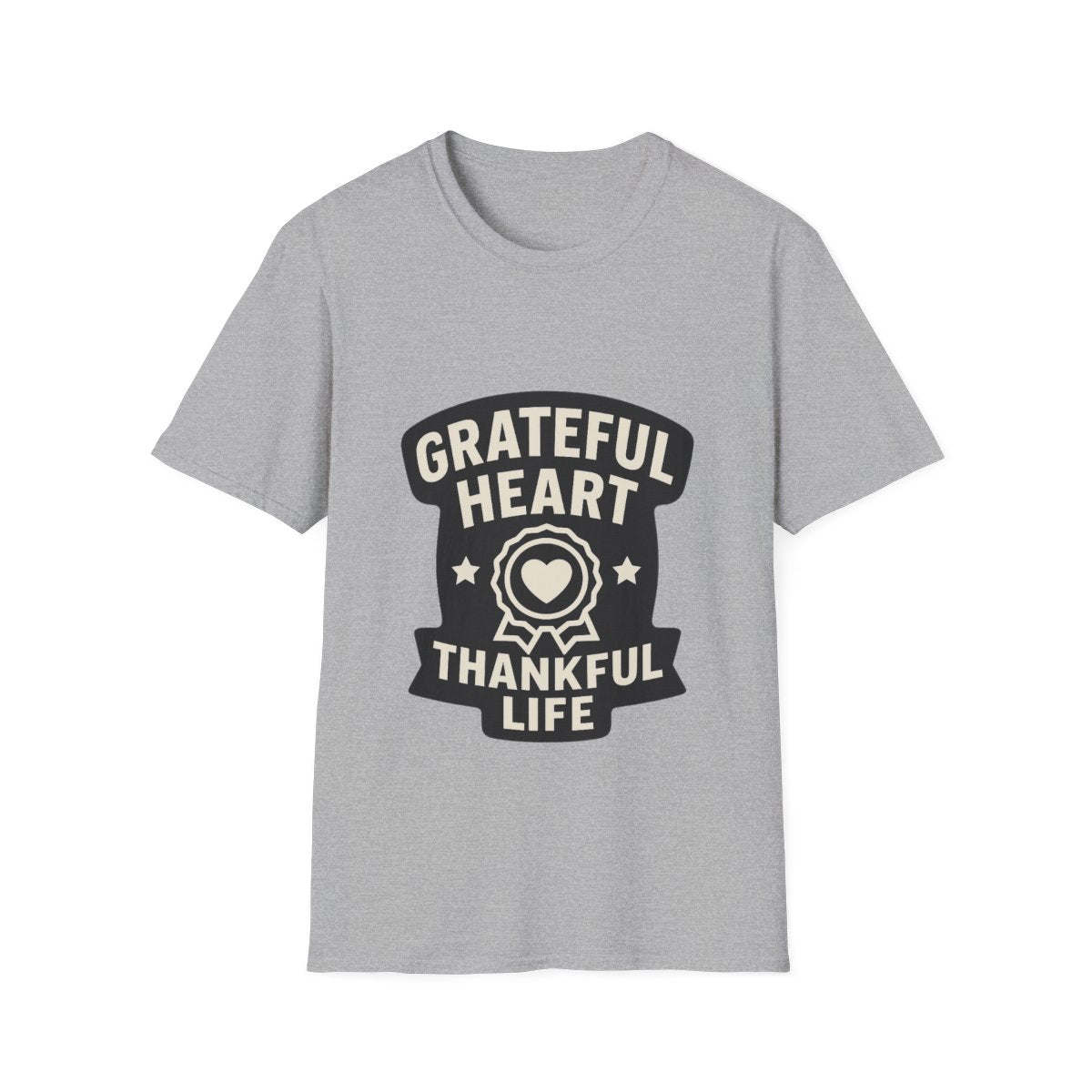 Grateful Heart Thankful Life Shirt, Gratitude Quote Tee, Mindfulness Gift for Women, Yoga Shirt, Positive Vibes Tshirt, Wellness Gift