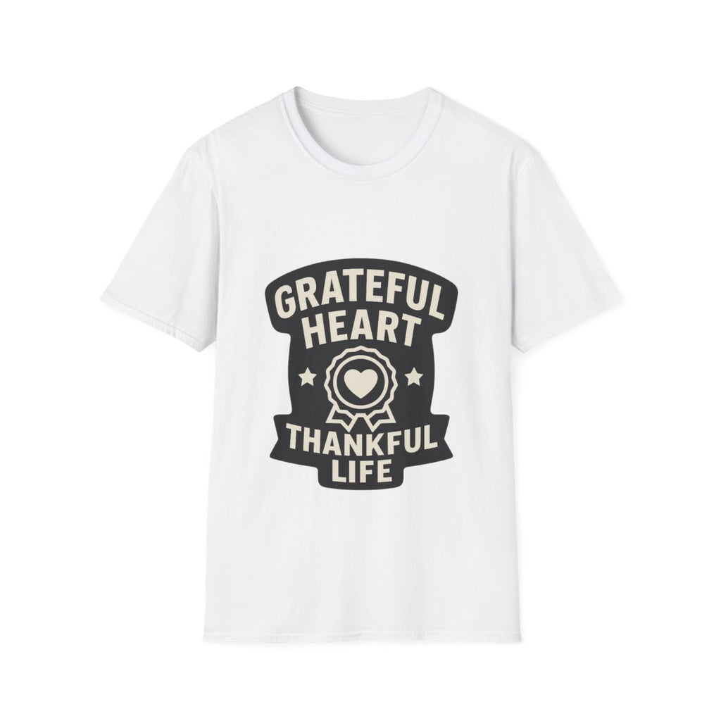 Grateful Heart Thankful Life Shirt, Gratitude Quote Tee, Mindfulness Gift for Women, Yoga Shirt, Positive Vibes Tshirt, Wellness Gift