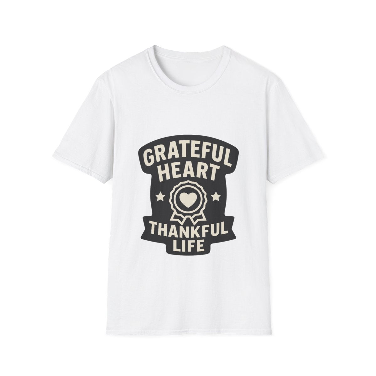 Grateful Heart Thankful Life Shirt, Gratitude Quote Tee, Mindfulness Gift for Women, Yoga Shirt, Positive Vibes Tshirt, Wellness Gift