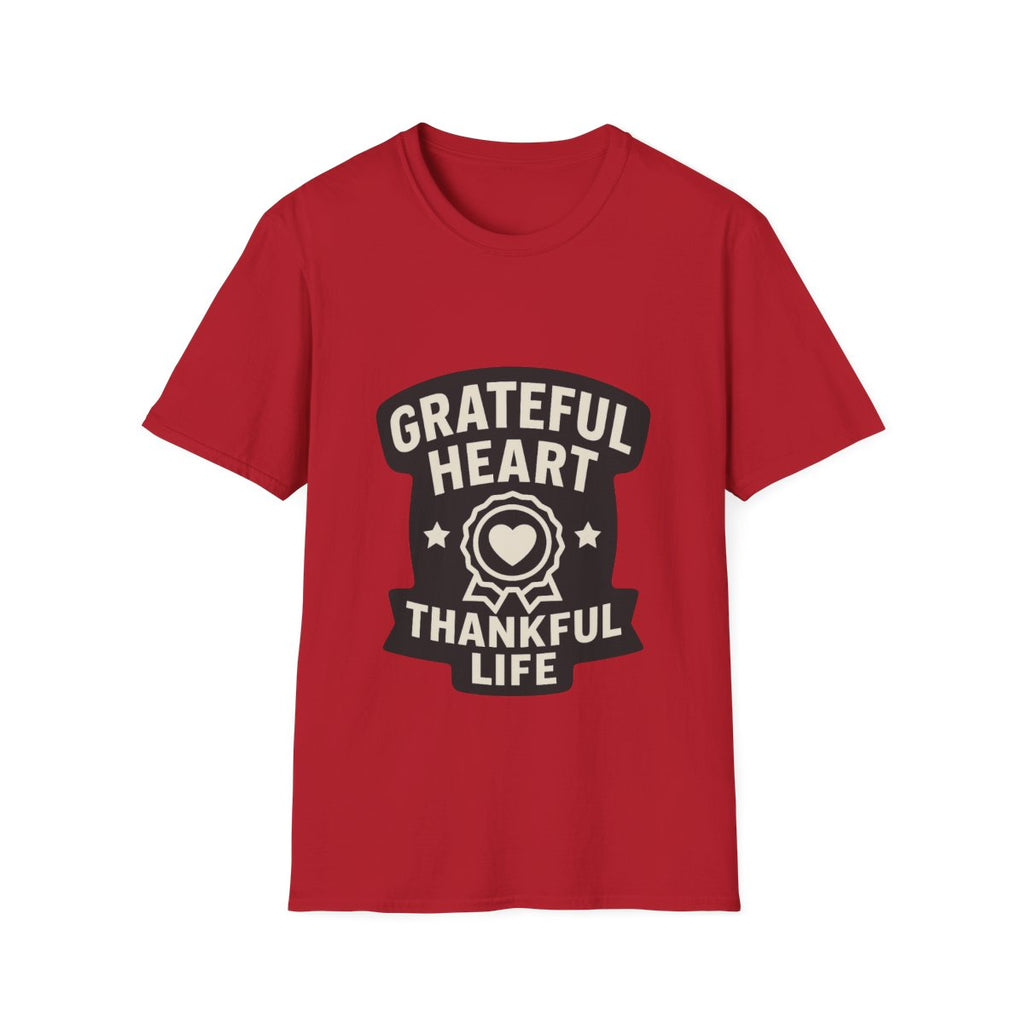 Grateful Heart Thankful Life Shirt, Gratitude Quote Tee, Mindfulness Gift for Women, Yoga Shirt, Positive Vibes Tshirt, Wellness Gift