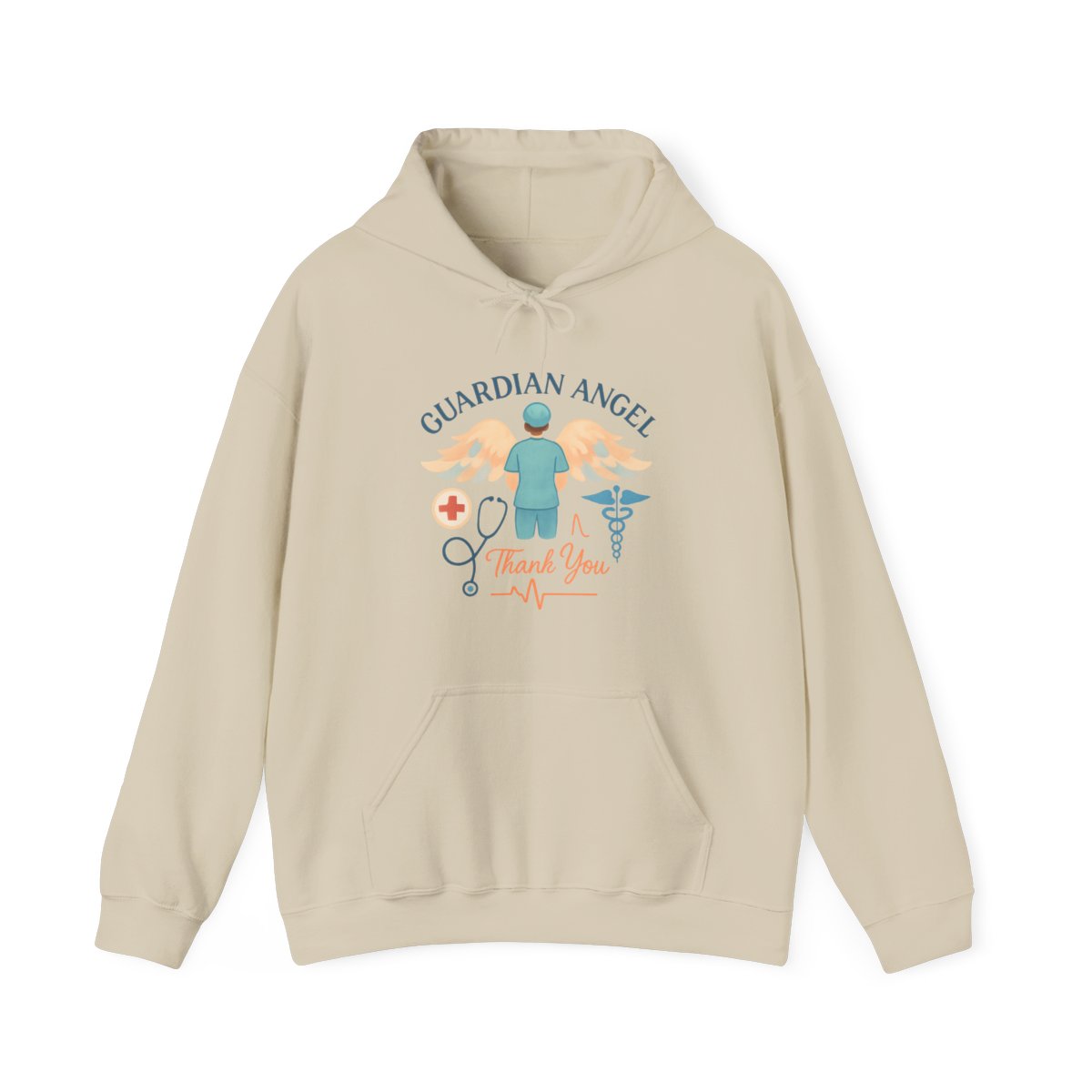 Guardian Angel in Scrubs Nurse Hoodie Gift, Nurse Appreciation Thank You, Nursing Retirement Gift, Soft Watercolor Angel Wings