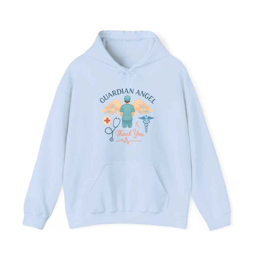Guardian Angel in Scrubs Nurse Hoodie Gift, Nurse Appreciation Thank You, Nursing Retirement Gift, Soft Watercolor Angel Wings
