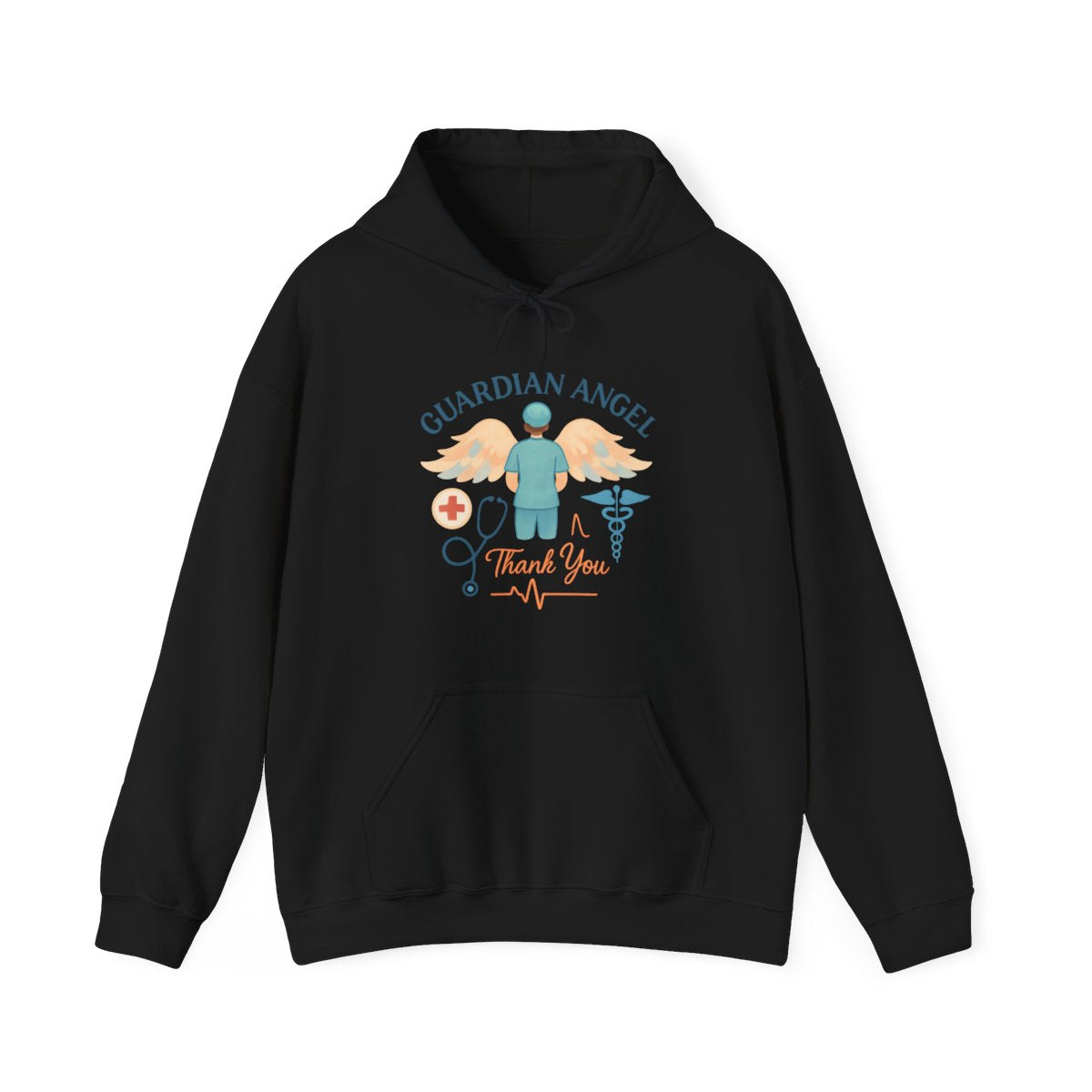 Guardian Angel in Scrubs Nurse Hoodie Gift, Nurse Appreciation Thank You, Nursing Retirement Gift, Soft Watercolor Angel Wings