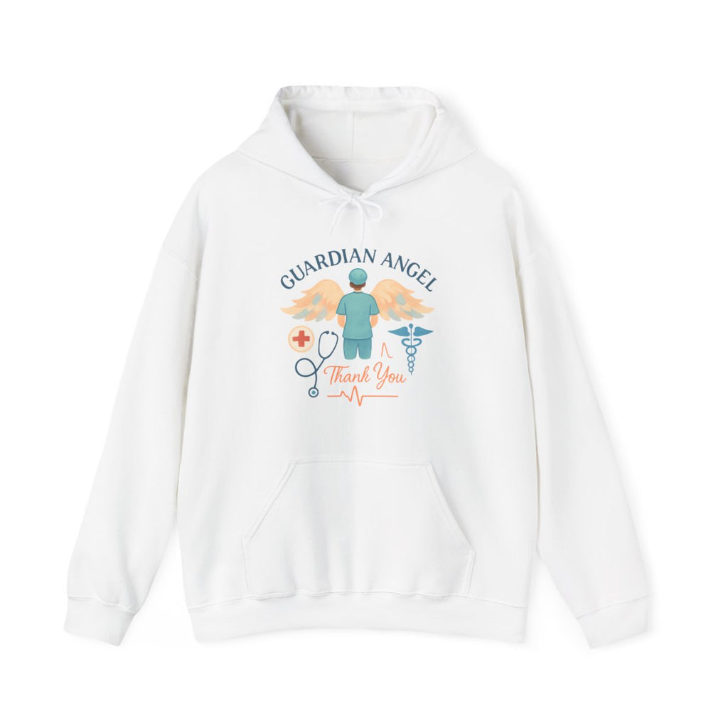 Guardian Angel in Scrubs Nurse Hoodie Gift, Nurse Appreciation Thank You, Nursing Retirement Gift, Soft Watercolor Angel Wings