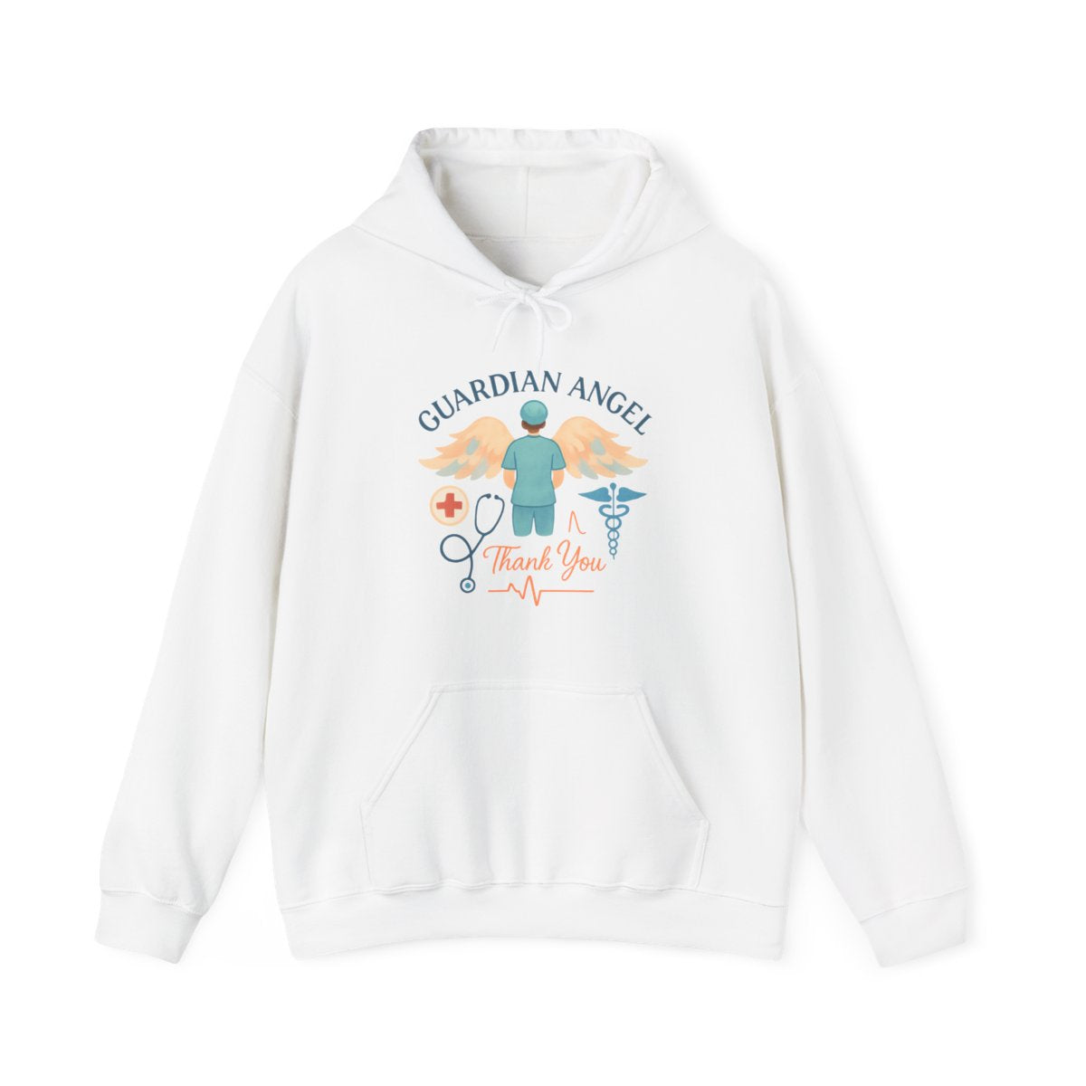 Guardian Angel in Scrubs Nurse Hoodie Gift, Nurse Appreciation Thank You, Nursing Retirement Gift, Soft Watercolor Angel Wings
