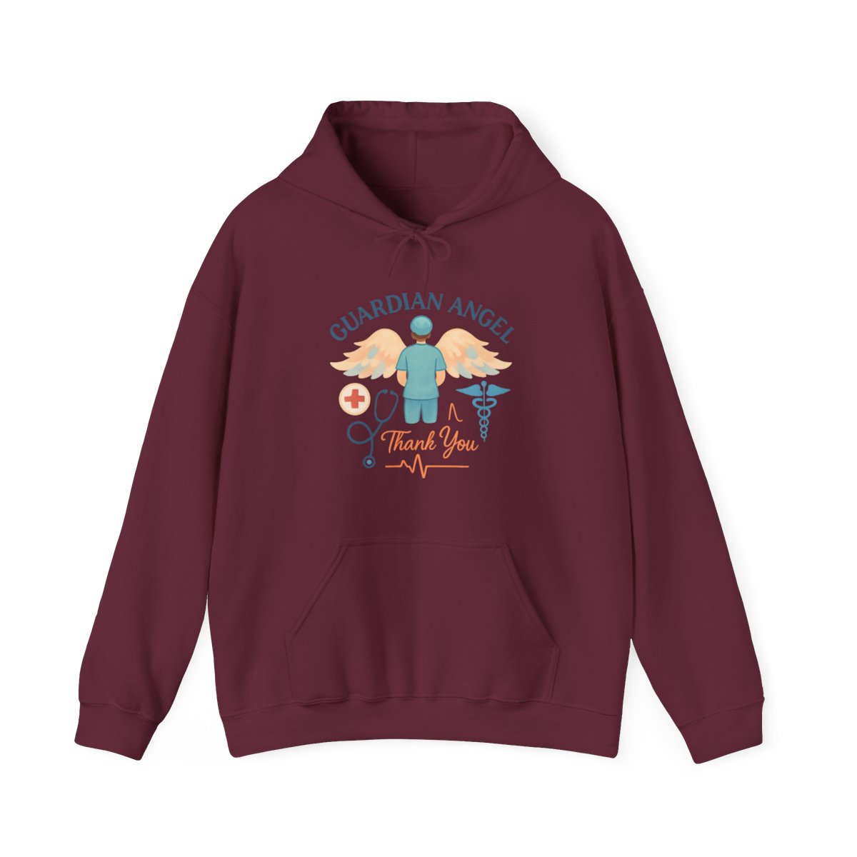Guardian Angel in Scrubs Nurse Hoodie Gift, Nurse Appreciation Thank You, Nursing Retirement Gift, Soft Watercolor Angel Wings