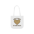 Home Is Where My Story Began Tote Bag Vintage Map Hometown Gift Moving Away Graduation Nostalgia Roots Pride Canvas Bag
