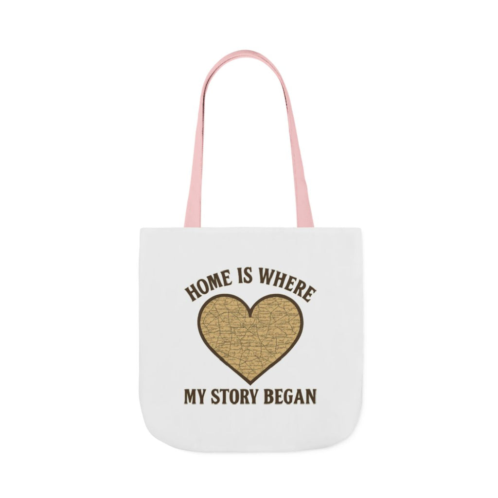 Home Is Where My Story Began Tote Bag Vintage Map Hometown Gift Moving Away Graduation Nostalgia Roots Pride Canvas Bag