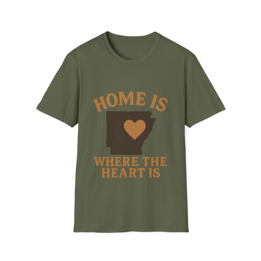 Home Is Where The Heart Is Shirt, Vintage State Silhouette Tee, Hometown Pride Gift, Missing Home Nostalgic T-Shirt