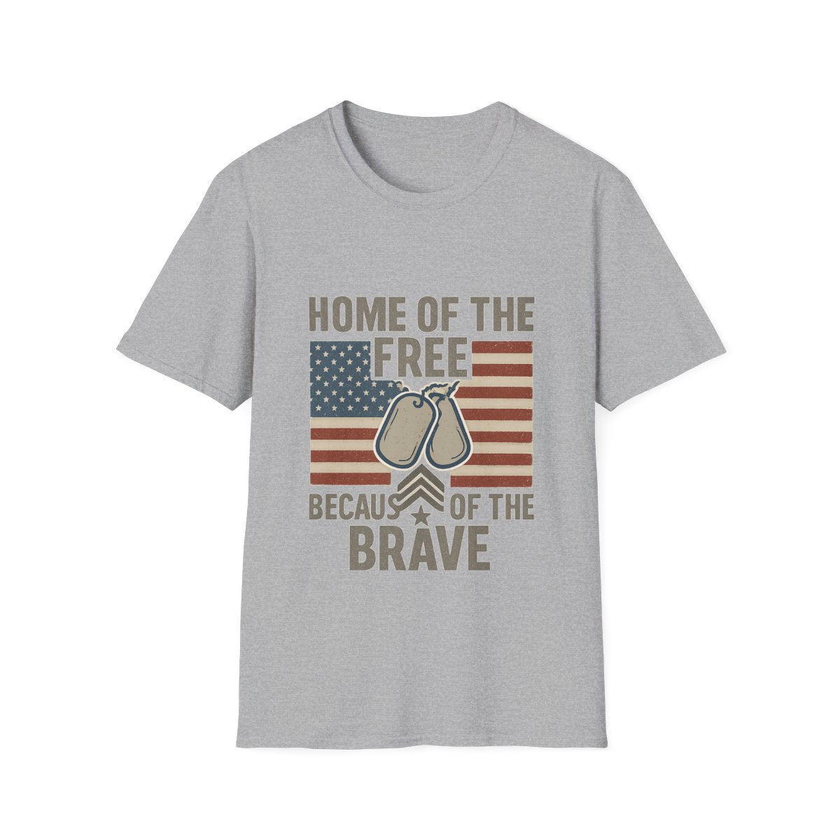 Home of the Free Because of the Brave Shirt Veterans Day Patriotic Military Support Thank You Veteran Gifts American Flag Tee