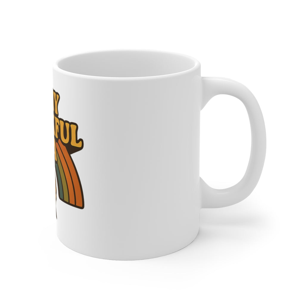 In My Thankful Era Mug Retro Rainbow Coffee Mug Gratitude Gift Aesthetic 70s Groovy Thankful Mug Positive Vibes Self Care Gift