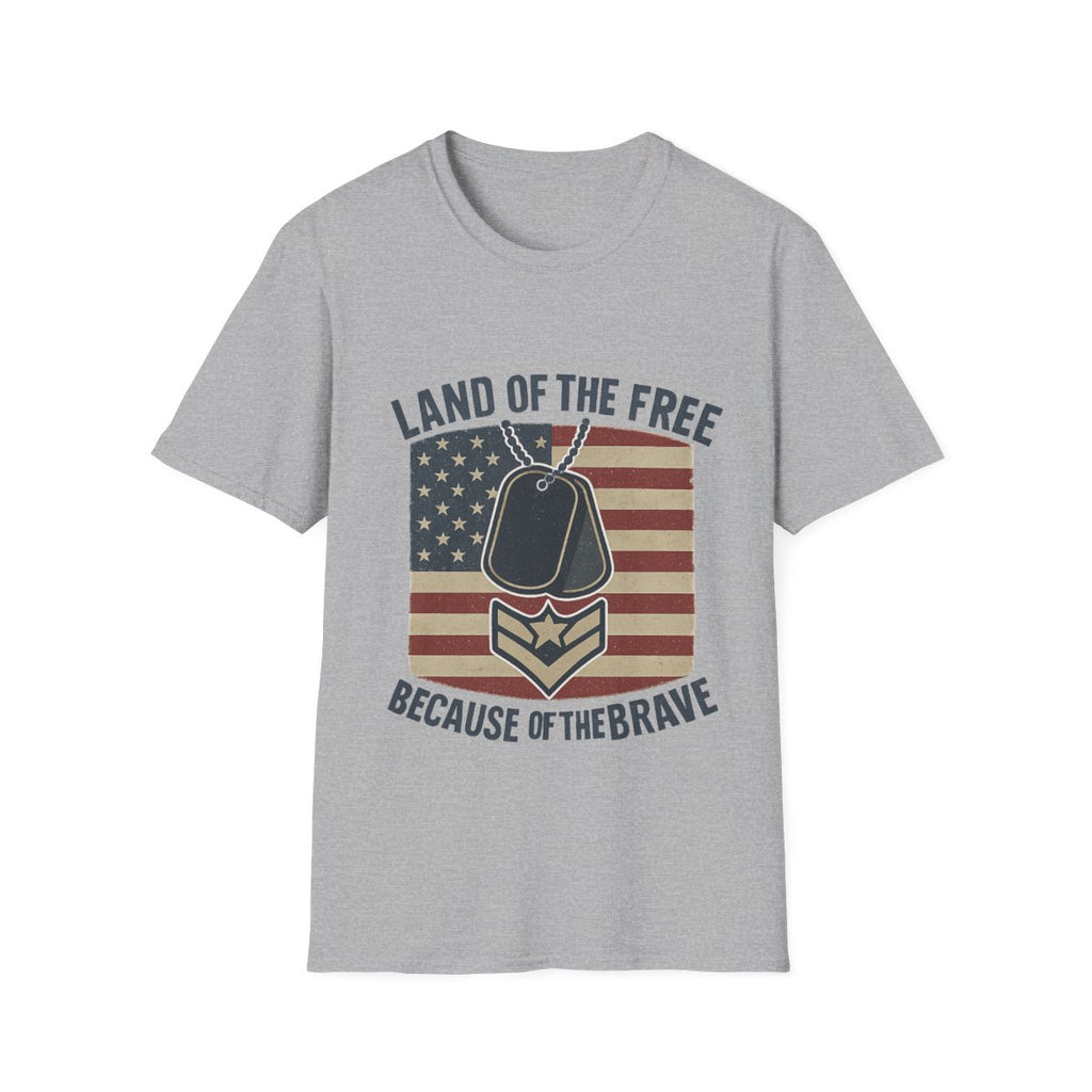 Land of the Free Because of the Brave Shirt, Veterans Day Shirt, Patriotic Veteran Shirt, Military Appreciation Gift Tshirt