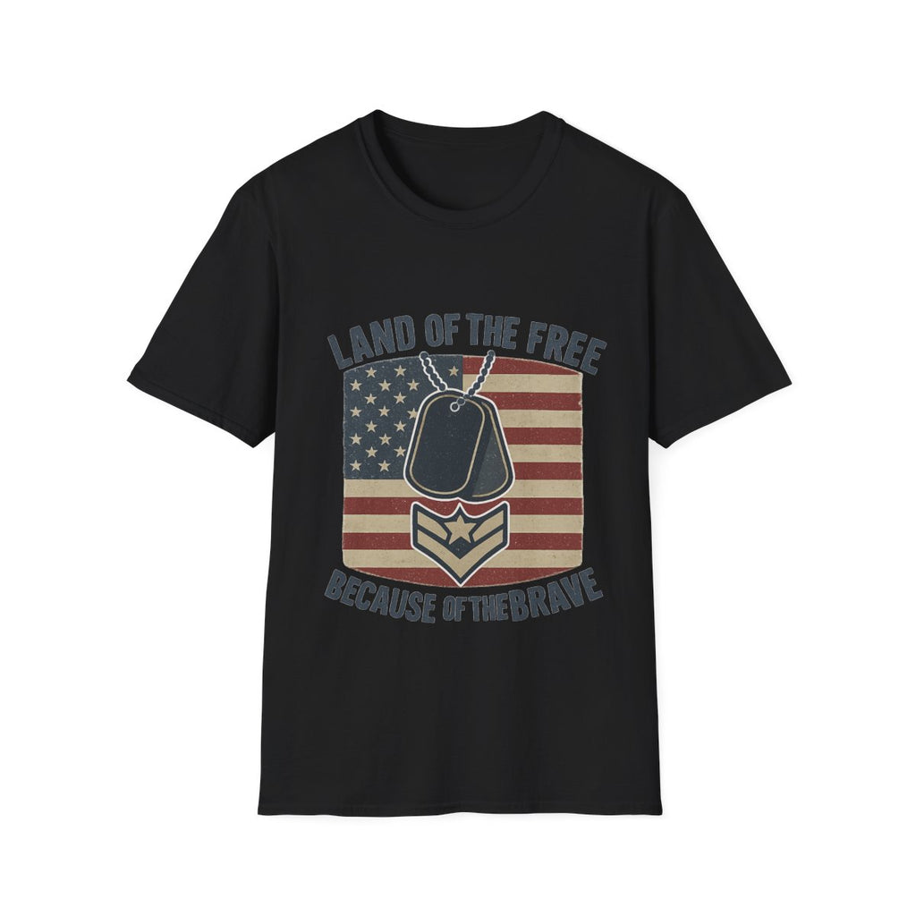 Land of the Free Because of the Brave Shirt, Veterans Day Shirt, Patriotic Veteran Shirt, Military Appreciation Gift Tshirt