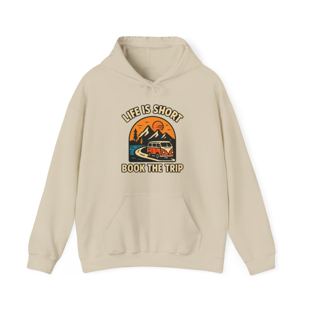 Life Is Short Book The Trip Hoodie, Travel Lover Gift, Adventure Seeker Sweatshirt, Wanderlust Clothing, Digital Nomad Gift