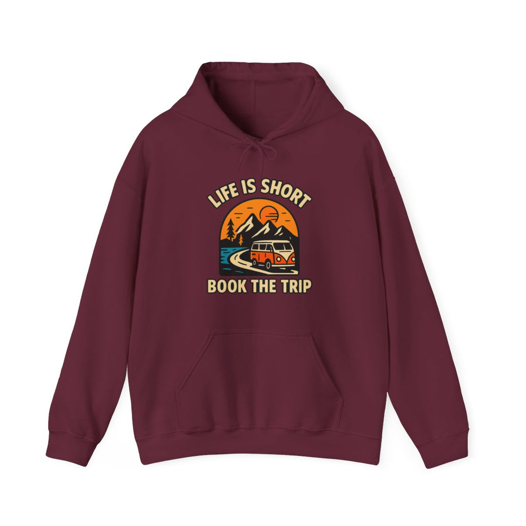 Life Is Short Book The Trip Hoodie, Travel Lover Gift, Adventure Seeker Sweatshirt, Wanderlust Clothing, Digital Nomad Gift