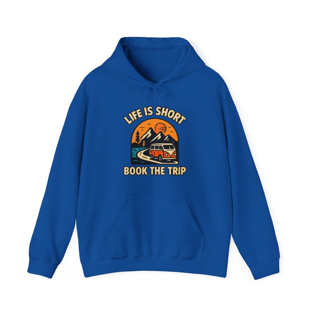 Life Is Short Book The Trip Hoodie, Travel Lover Gift, Adventure Seeker Sweatshirt, Wanderlust Clothing, Digital Nomad Gift
